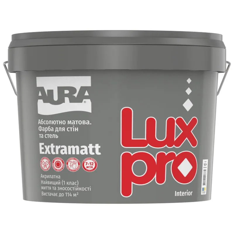 Фарба акрилова Aura Luxpro Extramatt TR, 9 л, прозорий купити недорого в Україні, фото 1