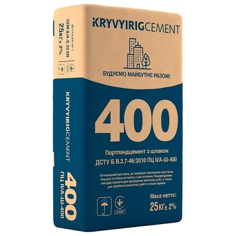 Цемент Kryvyi Rig Cement ПЦ II/A-Ш-400, 25 кг купити недорого в Україні, фото 1