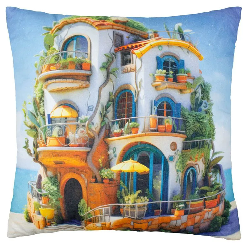 Подушка декоративна HomeLine Будинок біля моря, 45х45 см, 189207 купити недорого в Україні, фото 1