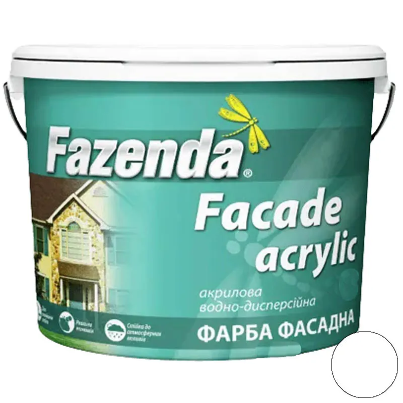 Краска акриловая Fazenda Facade Acrylic, 1,2 кг, белый купить недорого в Украине, фото 1