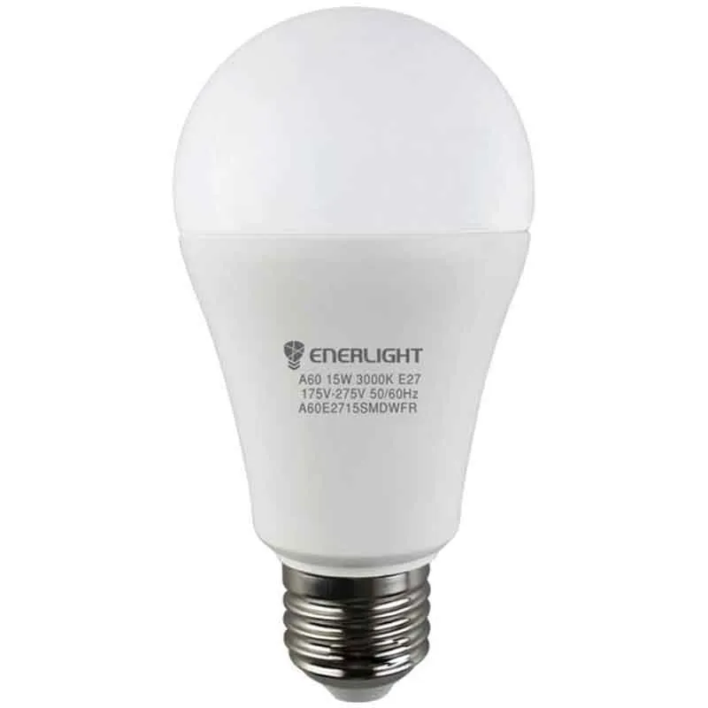 Лампа світлодіодна Enerlight, 15 Вт, A60, Е27, 3000 K, A60E2715SMDWFR купити недорого в Україні, фото 1