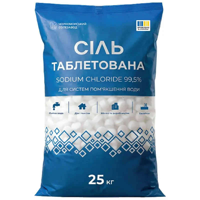 Соль таблетированная Соль UA Standart TS25S, 25 кг, 32487, фото 1 Соль таблетированная Соль UA Standart TS25S, 25 кг, 32487 купить недорого в Украине, фото 1