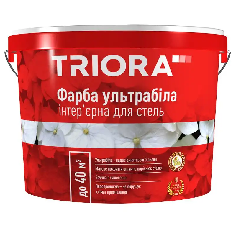 Фарба інтер'єрна Triora, 10 л, білий купити недорого в Україні, фото 1