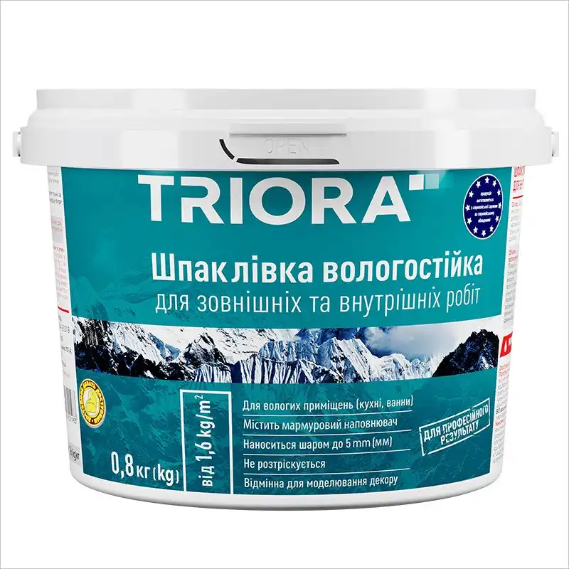 Шпаклівка вологостійка акрилова Triora, 0,8 кг купити недорого в Україні, фото 1