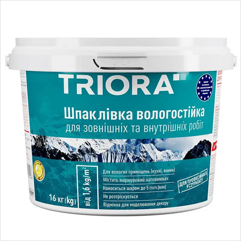 Шпаклівка вологостійка акрилова Triora, 1,5 кг купити недорого в Україні, фото 1