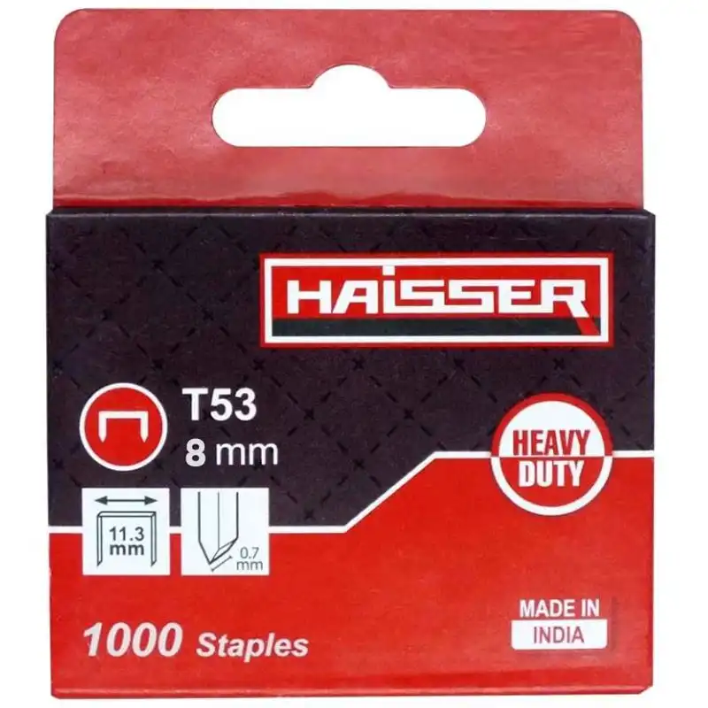 Скоби для степлера будівельного Haisser Т53, 8х11,3 мм, 1000 шт., 93929 купити недорого в Україні, фото 1