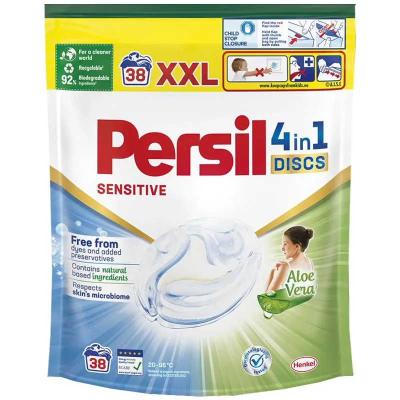 Капсули для прання Persil Sensitive 4 in 1 discs, 38 шт, 2878872 купити недорого в Україні, фото 1