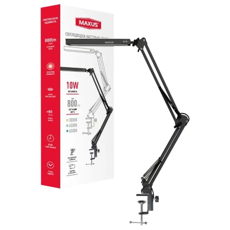 Лампа настольная Maxus Desk Lamp 3CCT Metal CLIP BL 1-MDL-10W-MCLB купить недорого в Украине, фото 2