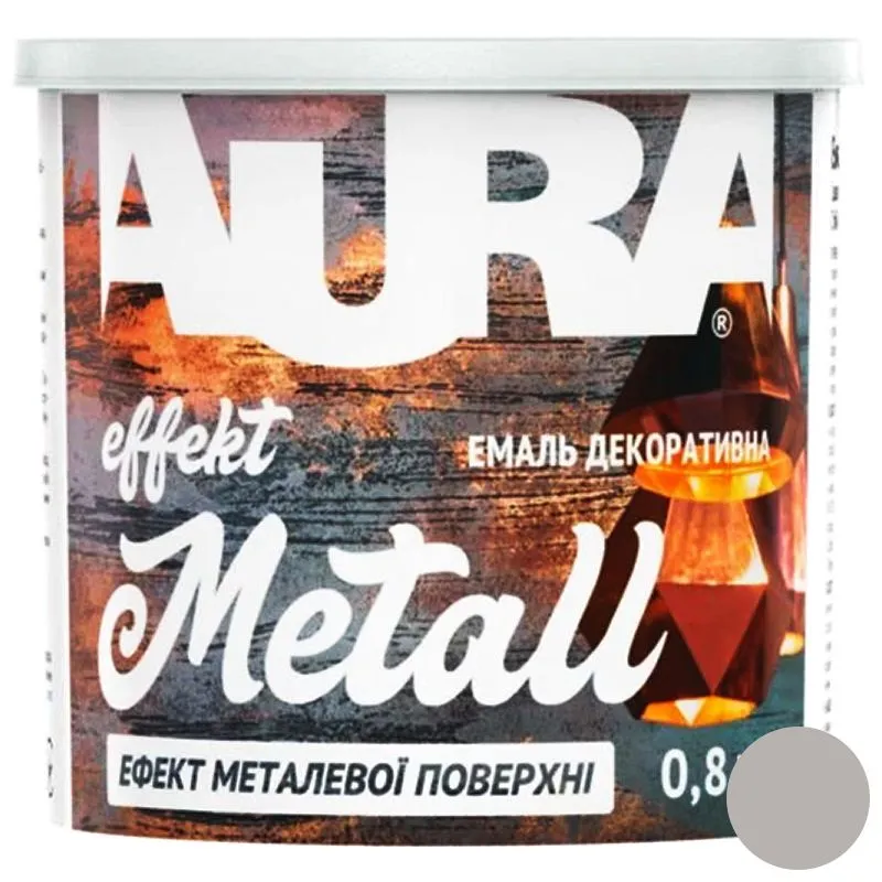 Емаль Aura Effekt Metall, 0,8 кг, срібло купити недорого в Україні, фото 1