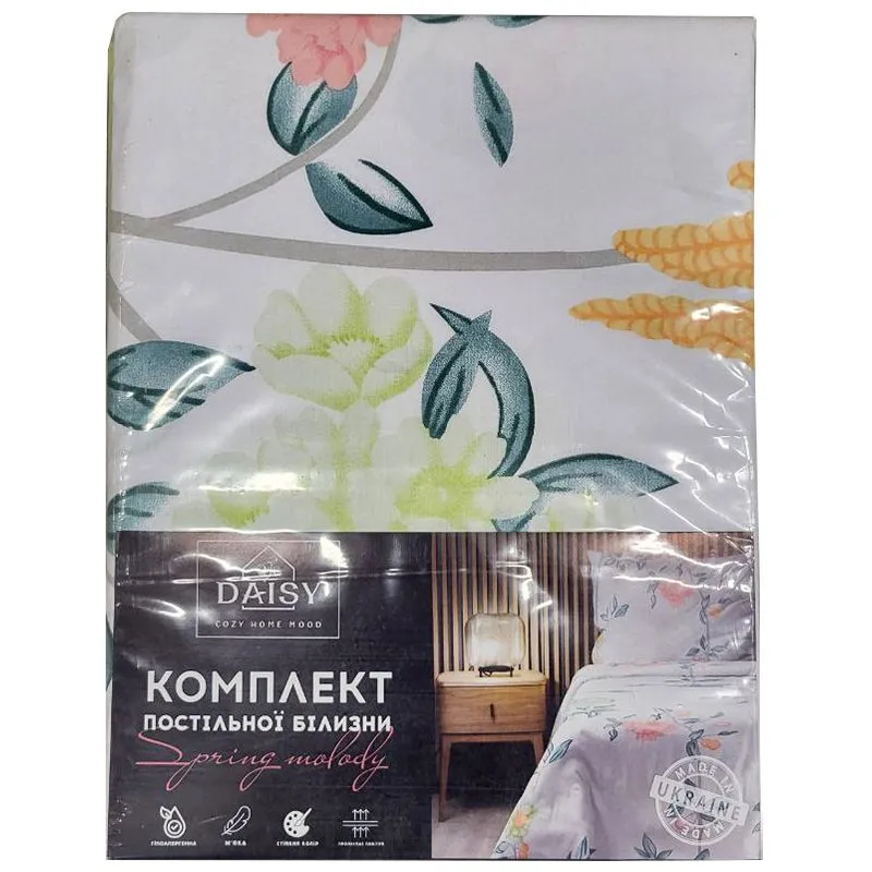 Комплект постельного белья Евро Daisy, 220х240 см, Spring Melody A / Mellow green 12-0426 b купить недорого в Украине, фото 110883