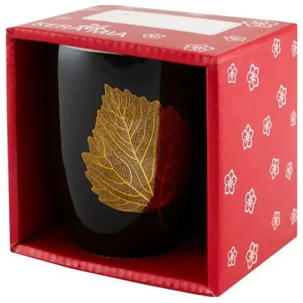 Чашка Keramia Golden Leaf, кераміка, 360 мл, чорний, 21-279-069 купити недорого в Україні, фото 2