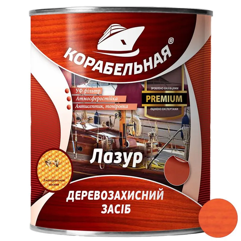 Лазурь деревозащитная с УФ-фильтром Корабельная, 2,5 л, рябина купить недорого в Украине, фото 1