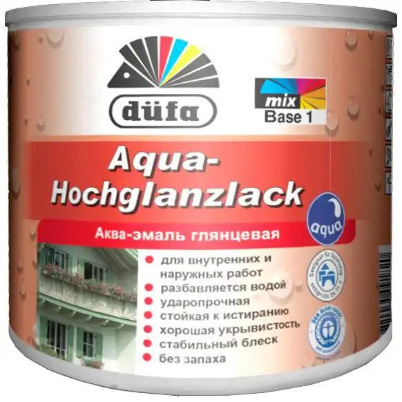 Аква-эмаль акриловая универсальная Dufa Aqua-Hochglanzlack, 0,75 л, глянцевая купить недорого в Украине, фото 1