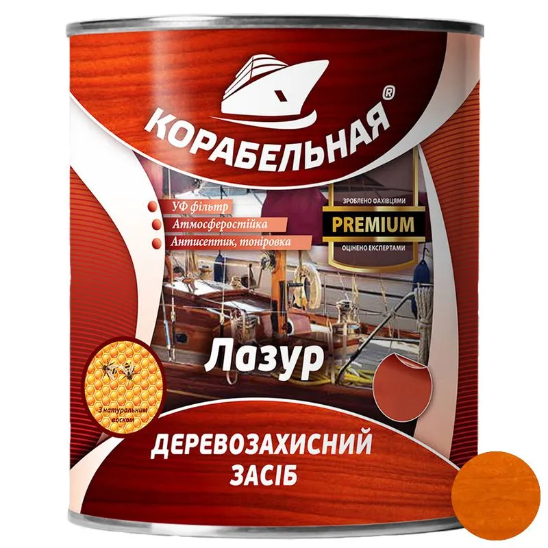 Лазурь деревозащитная с УФ-фильтром Корабельная, 2,5 л, клен купить недорого в Украине, фото 1