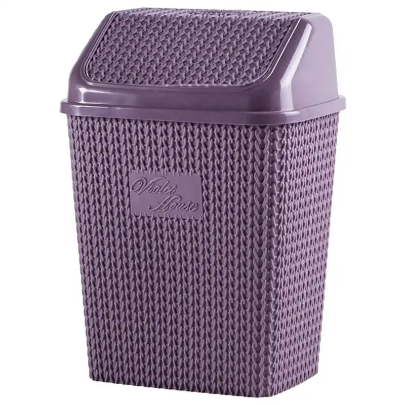 Корзина для сміття з кришкою Violet House Віолетта Plum, пластикова, 10 л, фіолетовий, 0026 купити недорого в Україні, фото 1