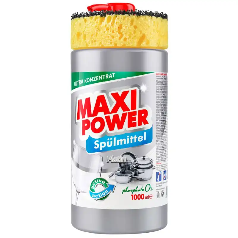Средство для мытья посуды Maxi Power Платинум, с дозатором, 1 л, DS7644 купить недорого в Украине, фото 1