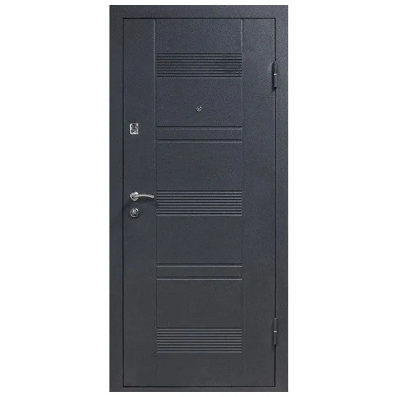 Двері вхідні Двері БЦ, БЦ-132, 860x2050 мм, чорний муар, праві купити недорого в Україні, фото 1