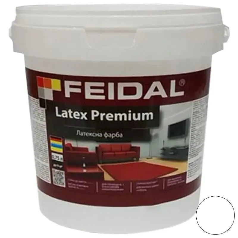 Краска латексная Feidal Latex Premium, 0,75 л, белый купить недорого в Украине, фото 1