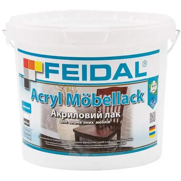 Лак акриловый мебельный Feidal Acryl Mobellack, 1 л, глянцевый купить недорого в Украине, фото 1