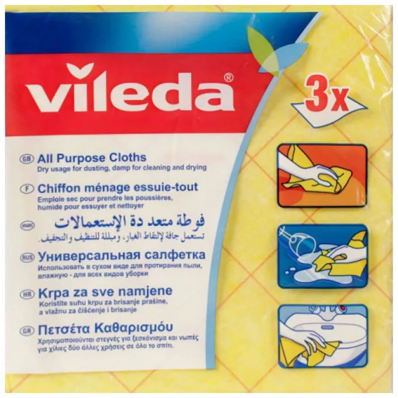 Серветка універсальна Vileda Allpurpose Cloth, 3 шт купити недорого в Україні, фото 1