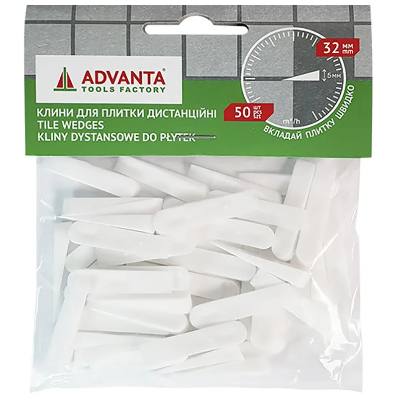 Клинья для плитки дистанционные Advanta, 32 мм, 50 шт, 341102 купить недорого в Украине, фото 1