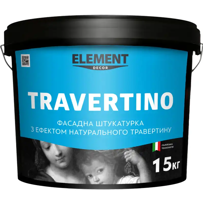 Штукатурка фасадна Element Travertino, 15 кг купити недорого в Україні, фото 1