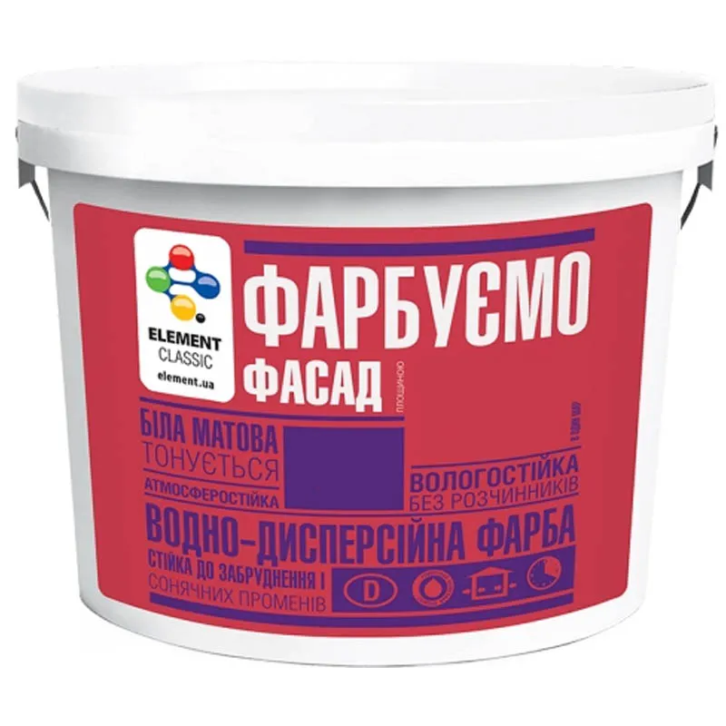 Краска фасадная Element Classic, 14 кг купить недорого в Украине, фото 1