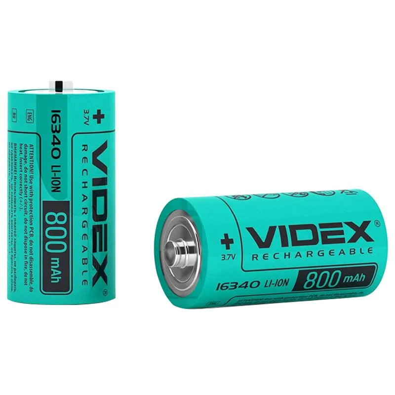 Акумулятор літій-іонний Videx 16340, 800 mAh, 23809 купити недорого в Україні, фото 1