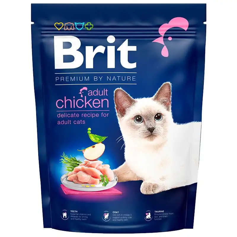 Корм для взрослых котов Brit Premium с курицей, 300 г, 171843 купить недорого в Украине, фото 1