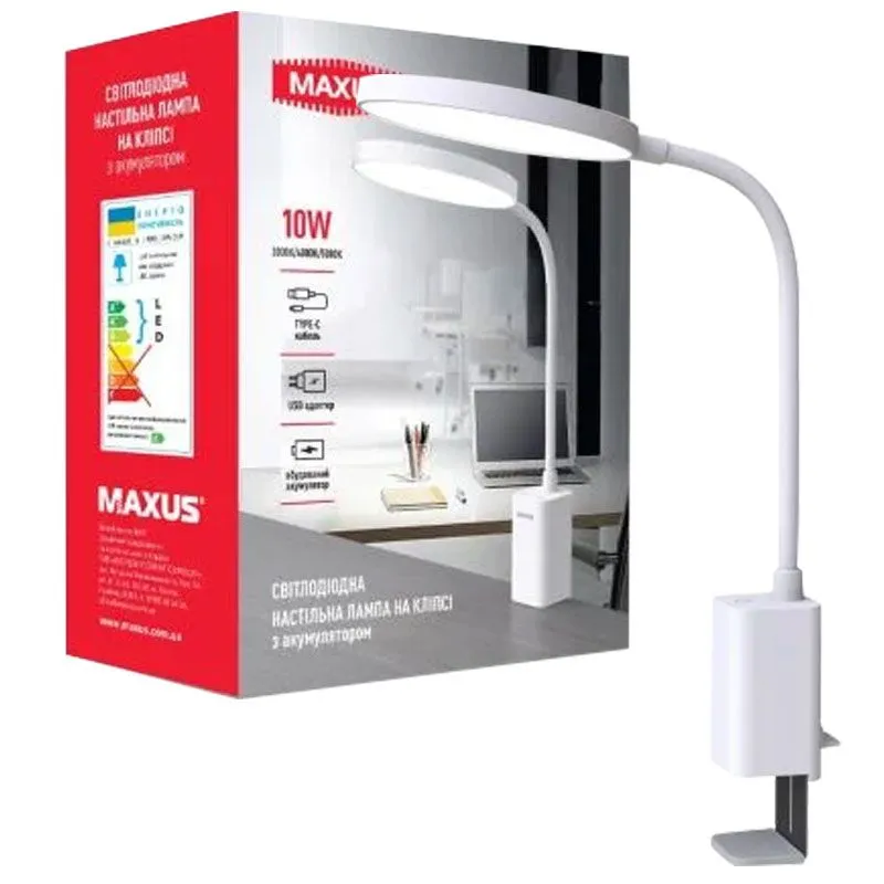 Лампа настільна Maxus, 1-MDL-10W-CLIP купити недорого в Україні, фото 2