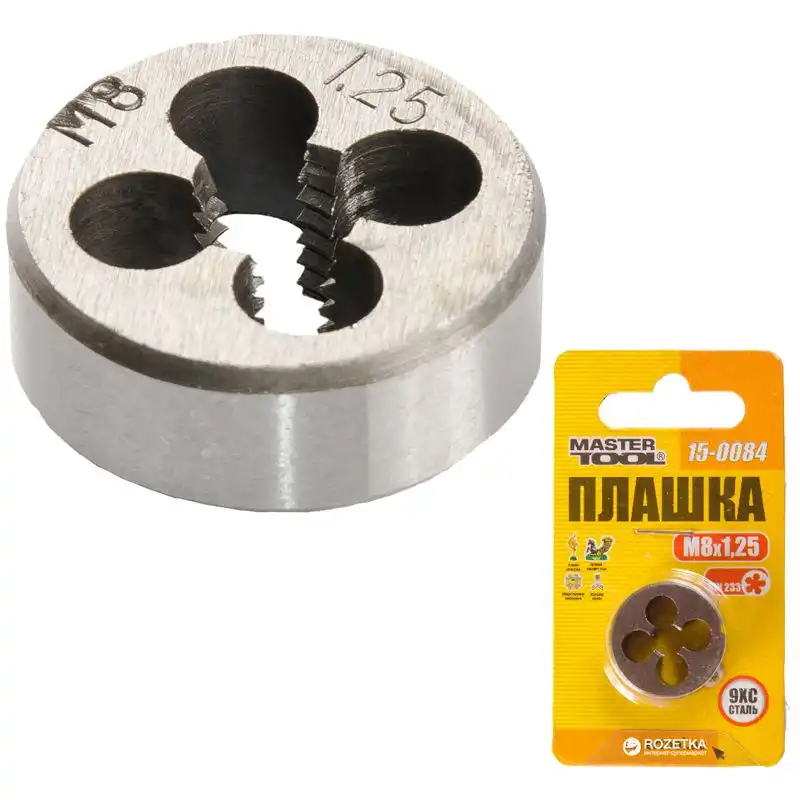 Плашка для нарізування різьблення Master Tool, M8х1,25 мм, 15-0084 купити недорого в Україні, фото 1