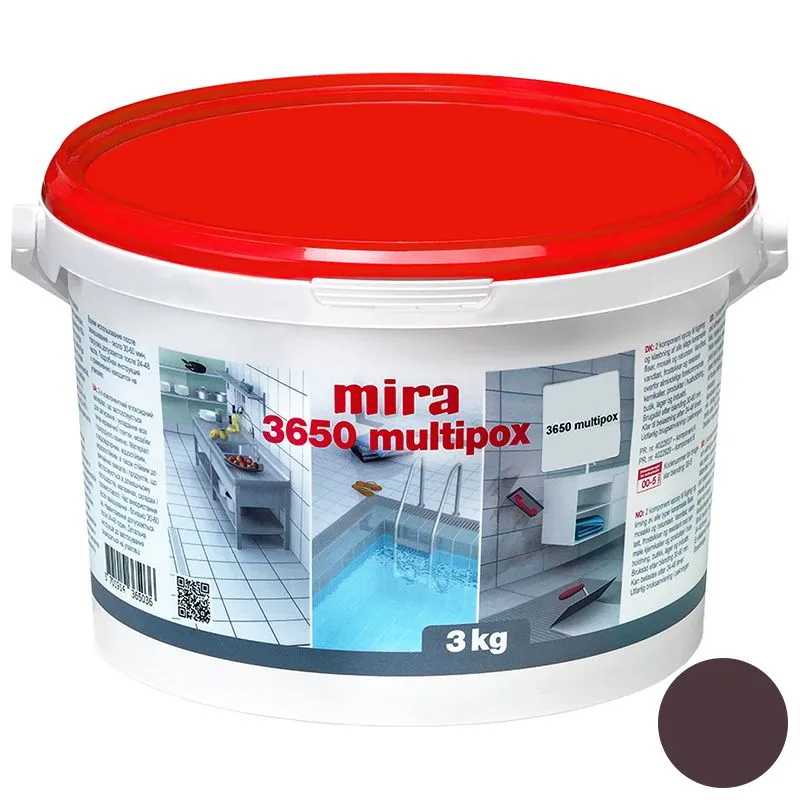 Фуга эпоксидная Mira 3650 Multipox, 3 кг, коричневый купить недорого в Украине, фото 1