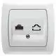Розетка комп’ютерна Viko Carmen, RJ-45, одинарна, біла, 90561032 купити недорого в Україні, фото 1