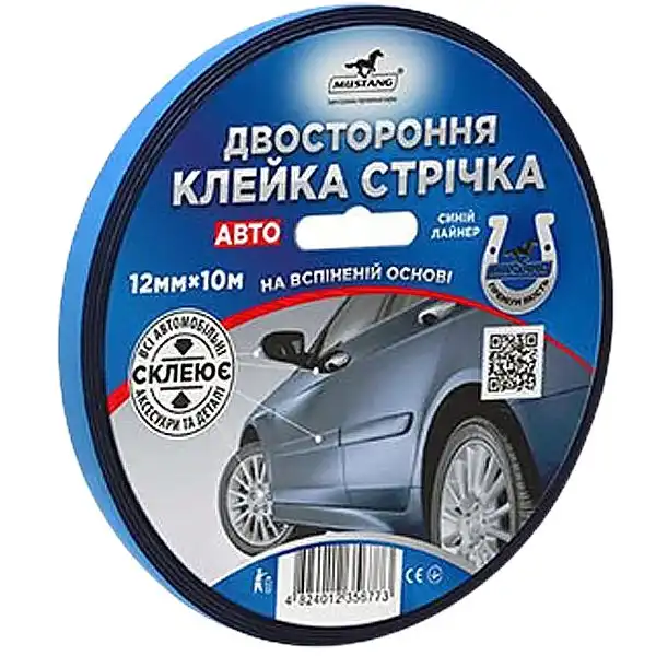 Лента двухсторонняя вспененная Mustang Standard Авто, 12 мм х 10 м, FTA1210 купить недорого в Украине, фото 1