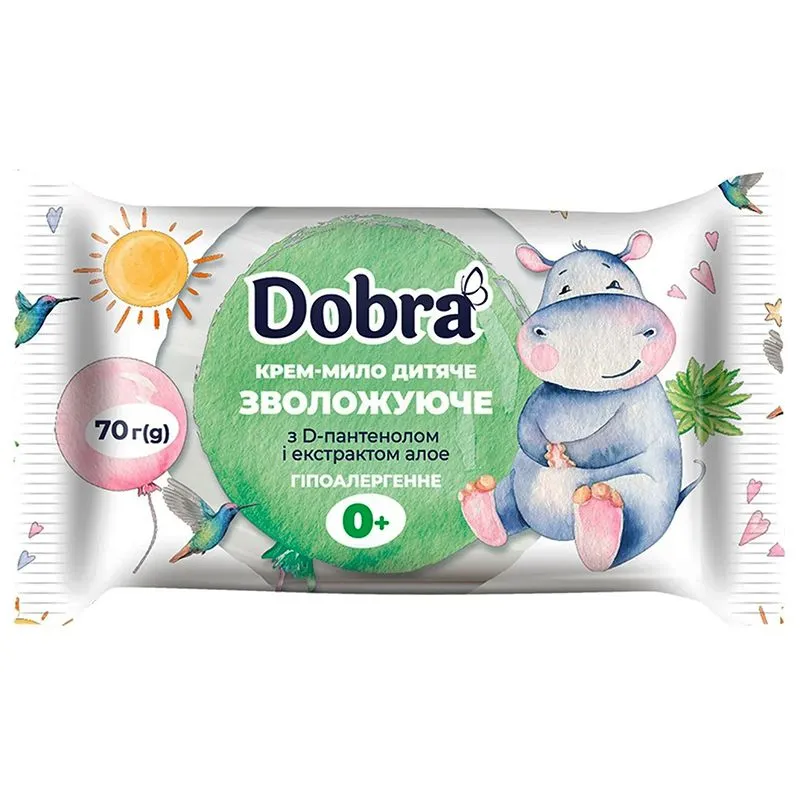Крем-мыло детское Dobra D-пантенол и алоэ, 70 г купить недорого в Украине, фото 1