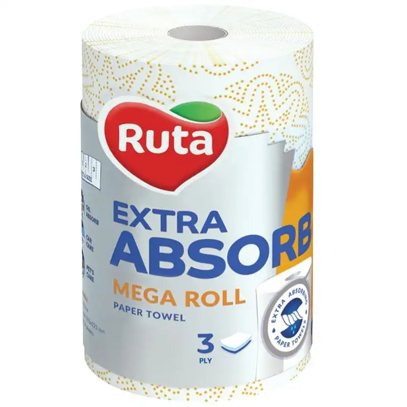 Рушник паперовий Ruta Selecta Mega roll, 3-шаровий купити недорого в Україні, фото 1