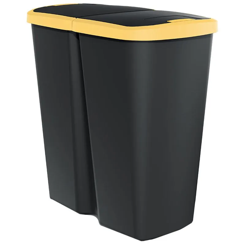 Ведро для мусора подвесное Keden, 45 л, чёрный с жёлтым, NDAB45-1215C купить недорого в Украине, фото 1