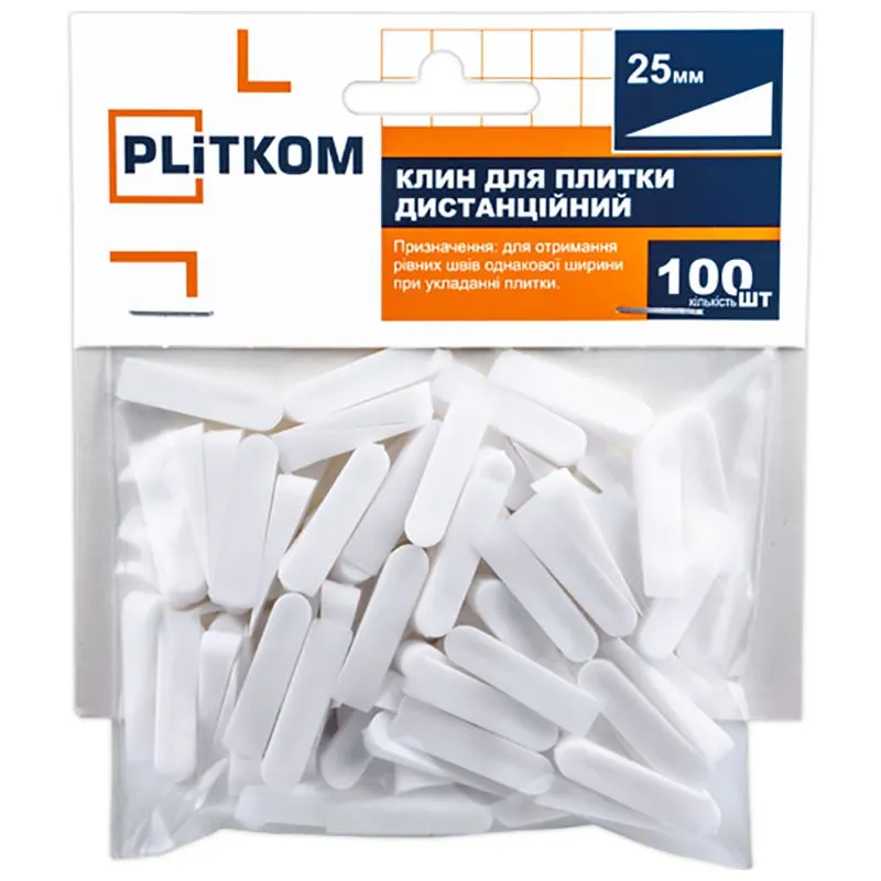 Клинья для плитки дистанционные Plitkom, 25 мм, 100 шт, 1111600 купить недорого в Украине, фото 2