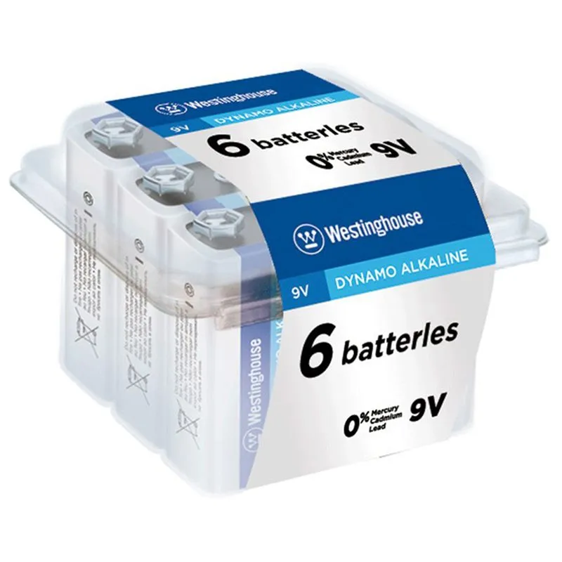 Батарейка Westinghouse Dynamo Alkaline, 9V/6LR61, 6 шт, 6LR61-PB6 купить недорого в Украине, фото 1