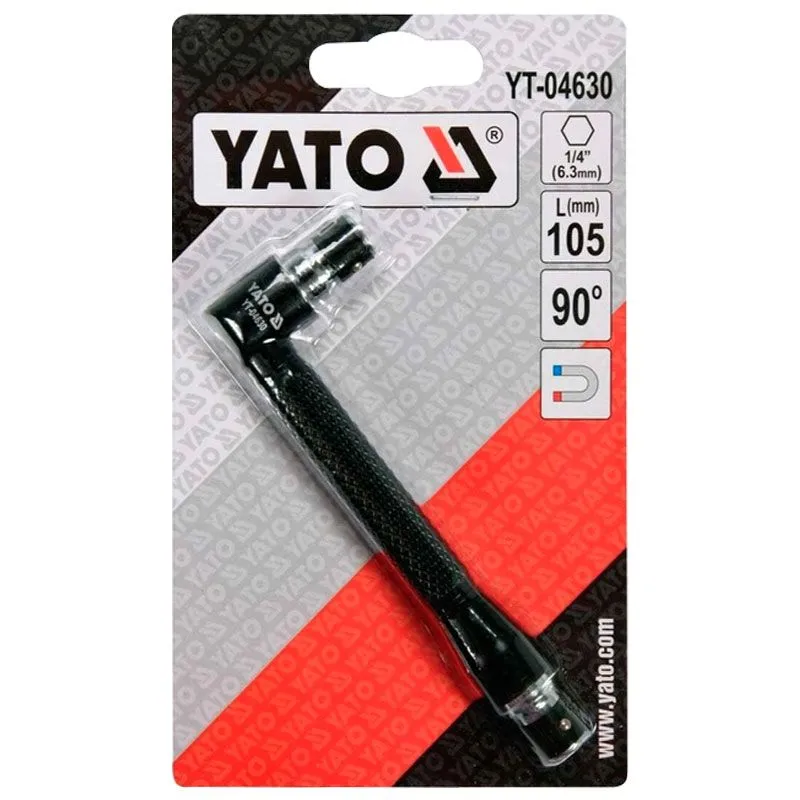 Бітотримач магнітний кутовий двохсторонній Yato YT-04630, 1/4", 105 мм купити недорого в Україні, фото 2