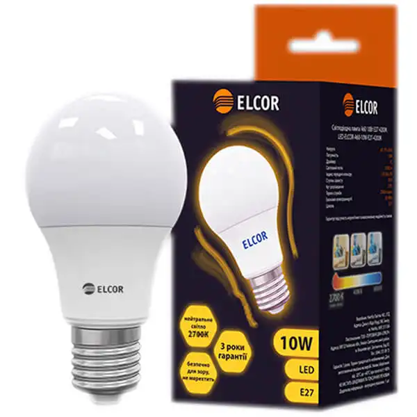 Лампа LED Elcor А60, 10W, Е27, 2700K, 534320 купить недорого в Украине, фото 2