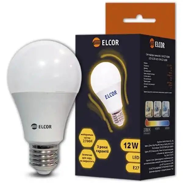 Лампа LED Elcor А60, 12W, Е27, 2700K, 534321 купить недорого в Украине, фото 2