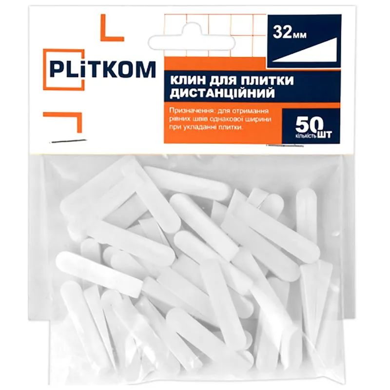 Клинья для плитки дистанционные Plitkom, 32 мм, 50 шт, 1111700 купить недорого в Украине, фото 2