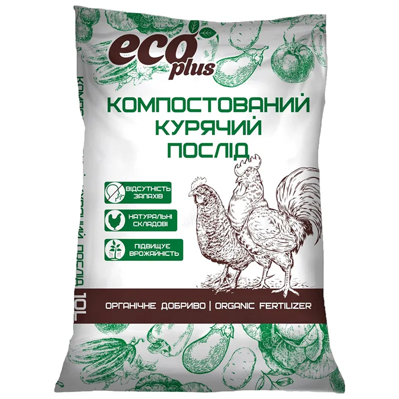 Курячий послід компостований Ecoplus, 10 л купити недорого в Україні, фото 1