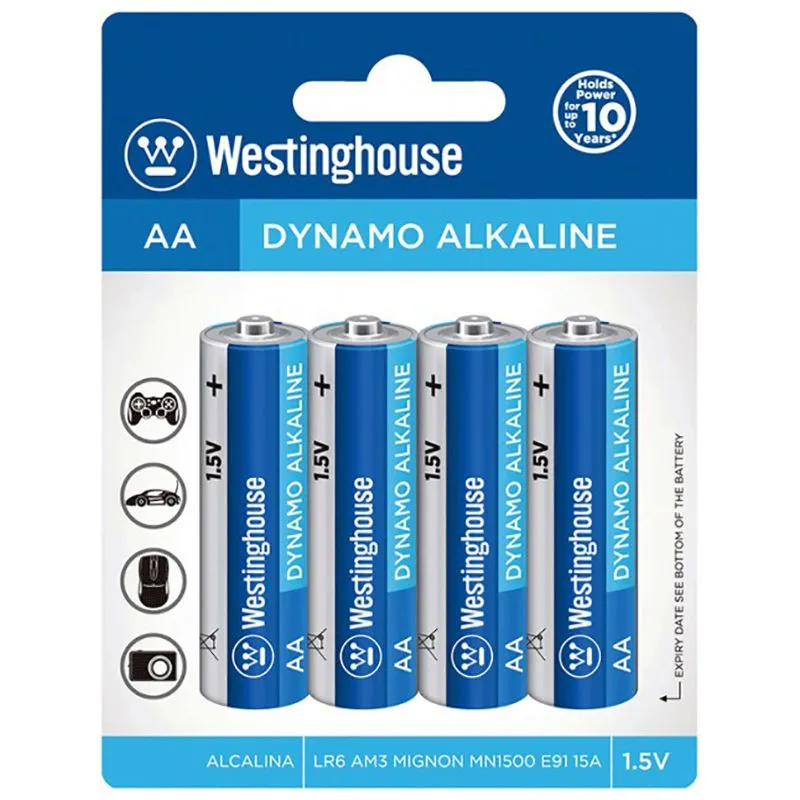 Батарейка Westinghouse Dynamo Alkaline, AA/LR6, 4 шт, LR6-SP4 купить недорого в Украине, фото 1