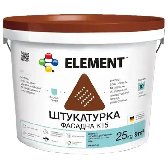 Штукатурка фасадна Element K15, 1,5 мм, 25 кг купити недорого в Україні, фото 1