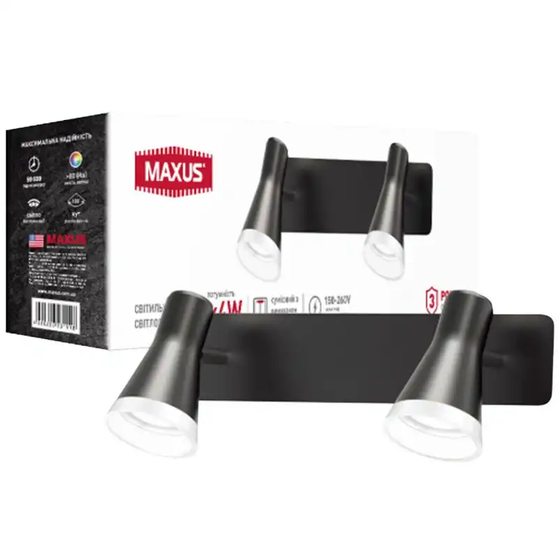 Світильник світлодіодний Maxus MSL-02W, 8 Вт, 4100К, чорний, 2-MSL-20841-WB купити недорого в Україні, фото 2