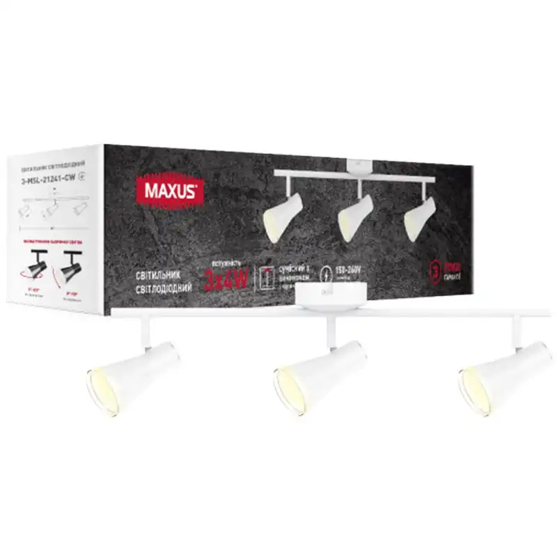 Світильник світлодіодний Maxus MSL-02C, 12 Вт, 4100К, білий, 3-MSL-21241-CW купити недорого в Україні, фото 2