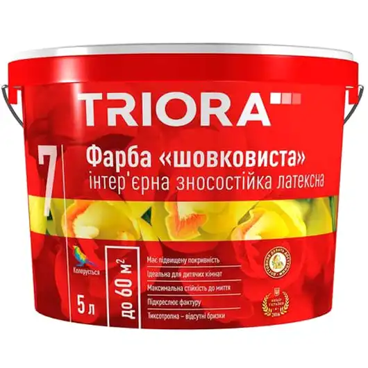 Краска акриловая шелковистая Triora, 5 л купить недорого в Украине, фото 1