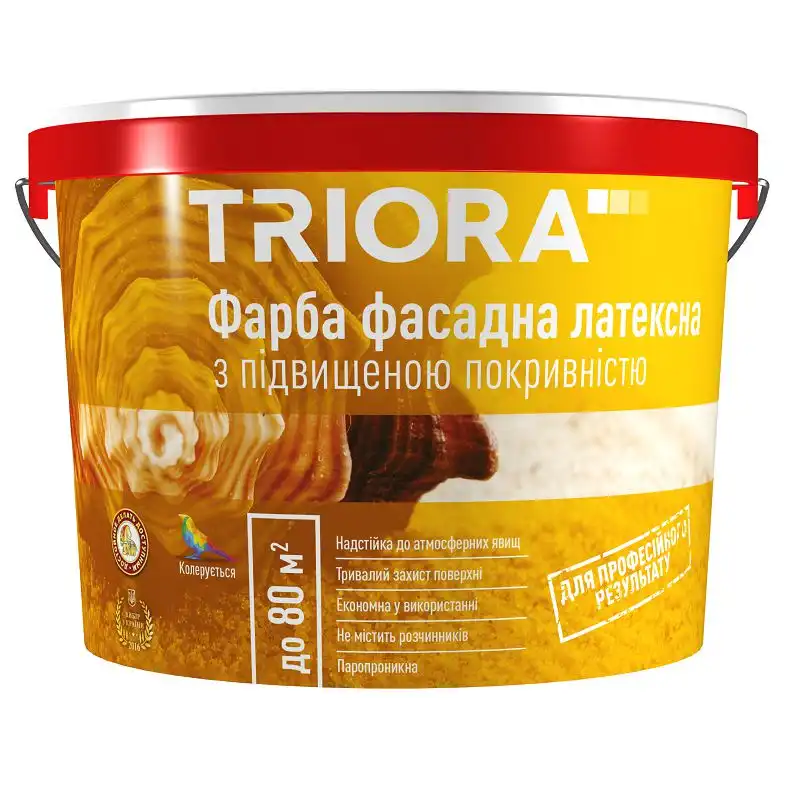 Фарба фасадна латексна з підвищеною покриваністю Triora TR-база, 1 л купити недорого в Україні, фото 1